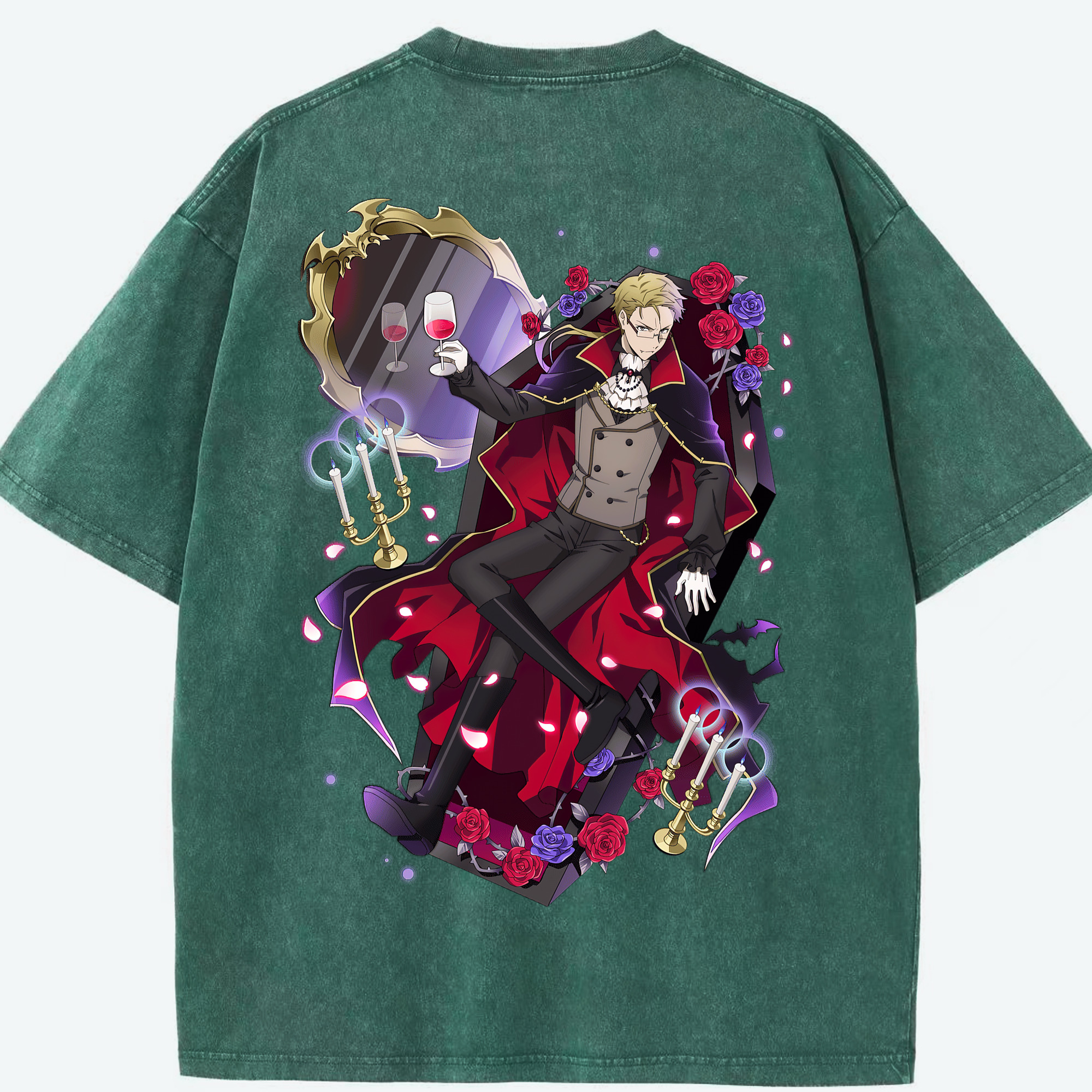 （画像用） 文豪ストレイドッグス Bungo Stray Dogs 綿100% ヴィンテージ風 半袖Tシャツ（背面プリント）